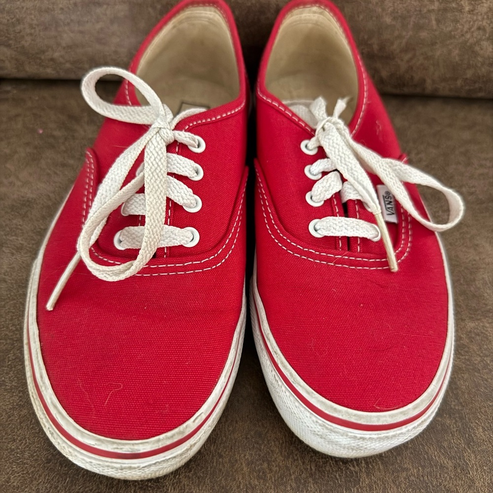 VANS Kids Red Sneakers size  3 youth unisex - Picture 2 of 9